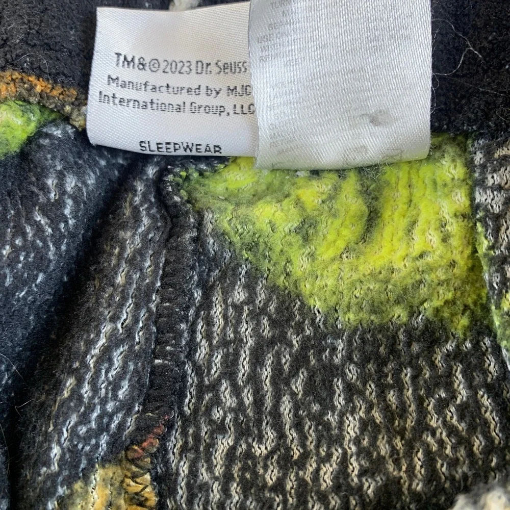 Dr. Seuss The Grinch Fleece Pajama Pants Black Green Max Dog Mens Small 2023